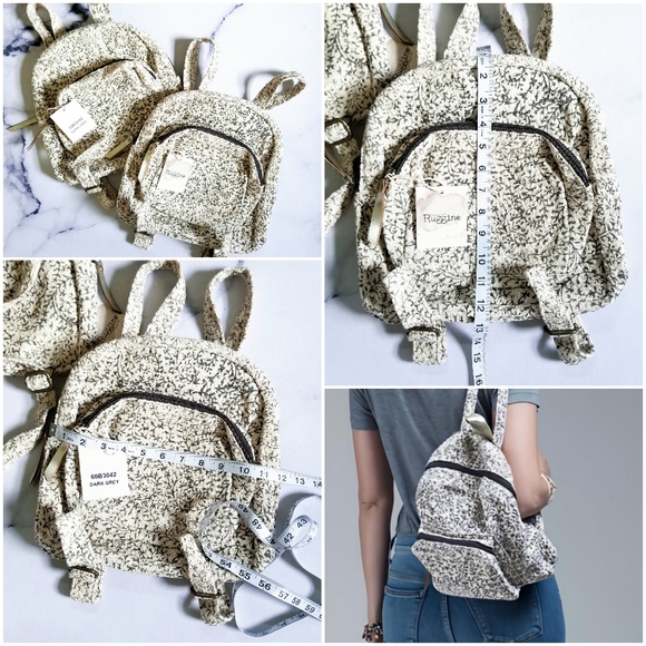 NWT Handmade Boho Backpack in Dark Grey - Picture 10 of 13